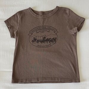 Brandy Melville John Galt One size Brown Graphic Tee